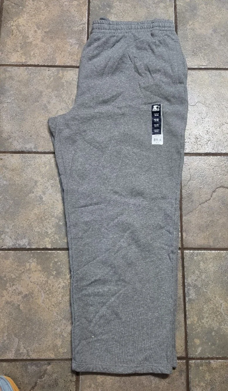 Vintage Y2K Starter Grey Fleece Sweatpants Men's 3XL (48-50) Drawstring NWT